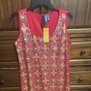 Francesca's Collections Gold and Silver Embellished Mini Dress